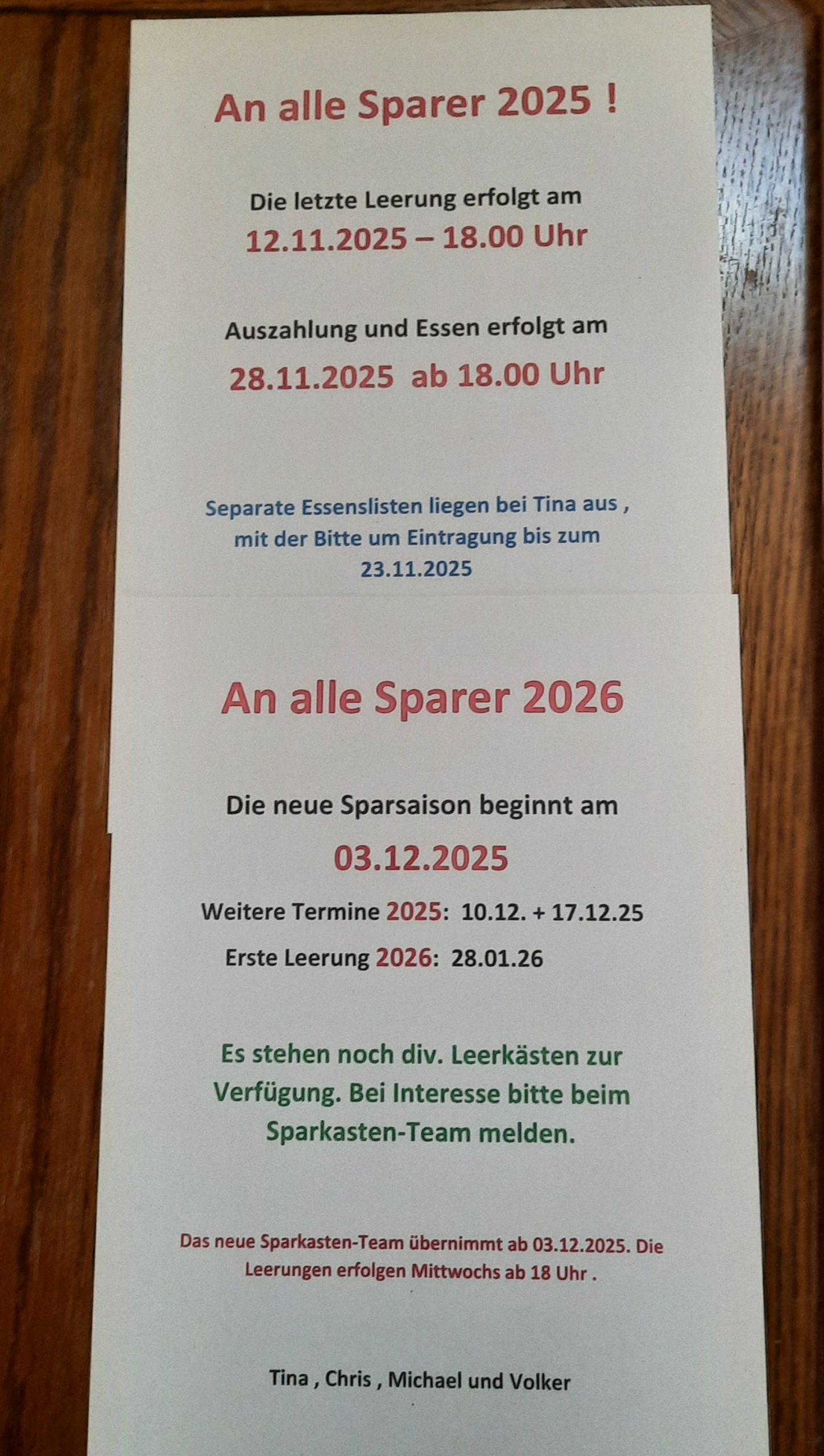 Read more about the article Neue Termine für den Sparkasten